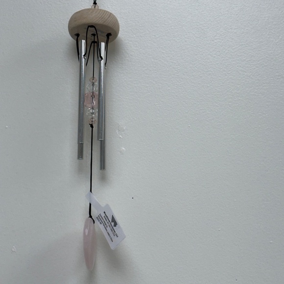 Woodstock Rose Quartz Heart Wind Chime NIB Crystal Love Soothing Indoor Outdoor - Picture 15 of 17